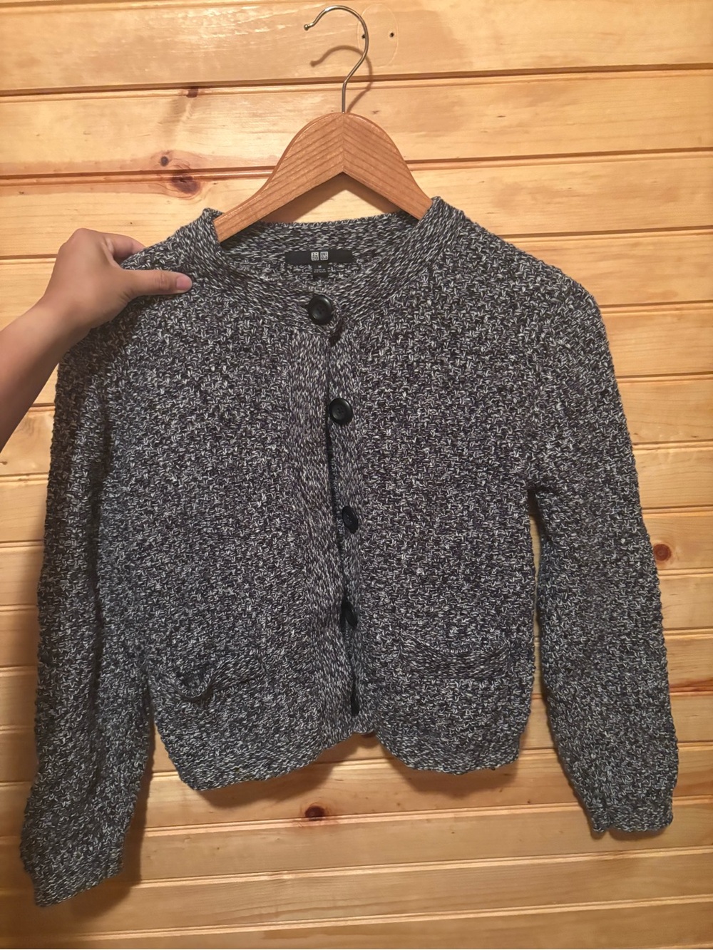 UNIQLO Black and White Button Up Cardigan